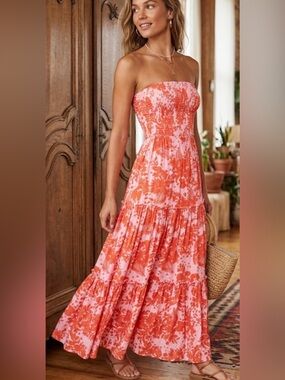 Anthropologie Abel the Label Smocked Maxi Dress